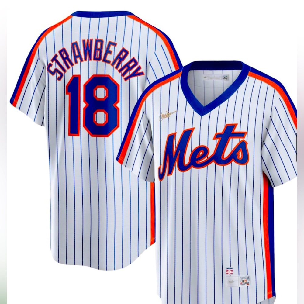 Men's New York Mets Darryl Strawberry Nike White Jersey, size L